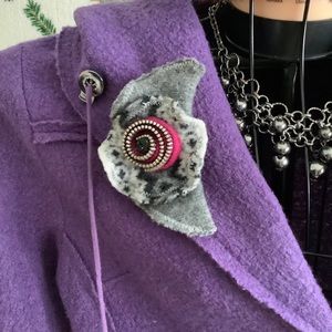 3/$20 Handcrafted Upcycled Wool Brooch/Posie